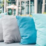 6 outdoor cushions in a row