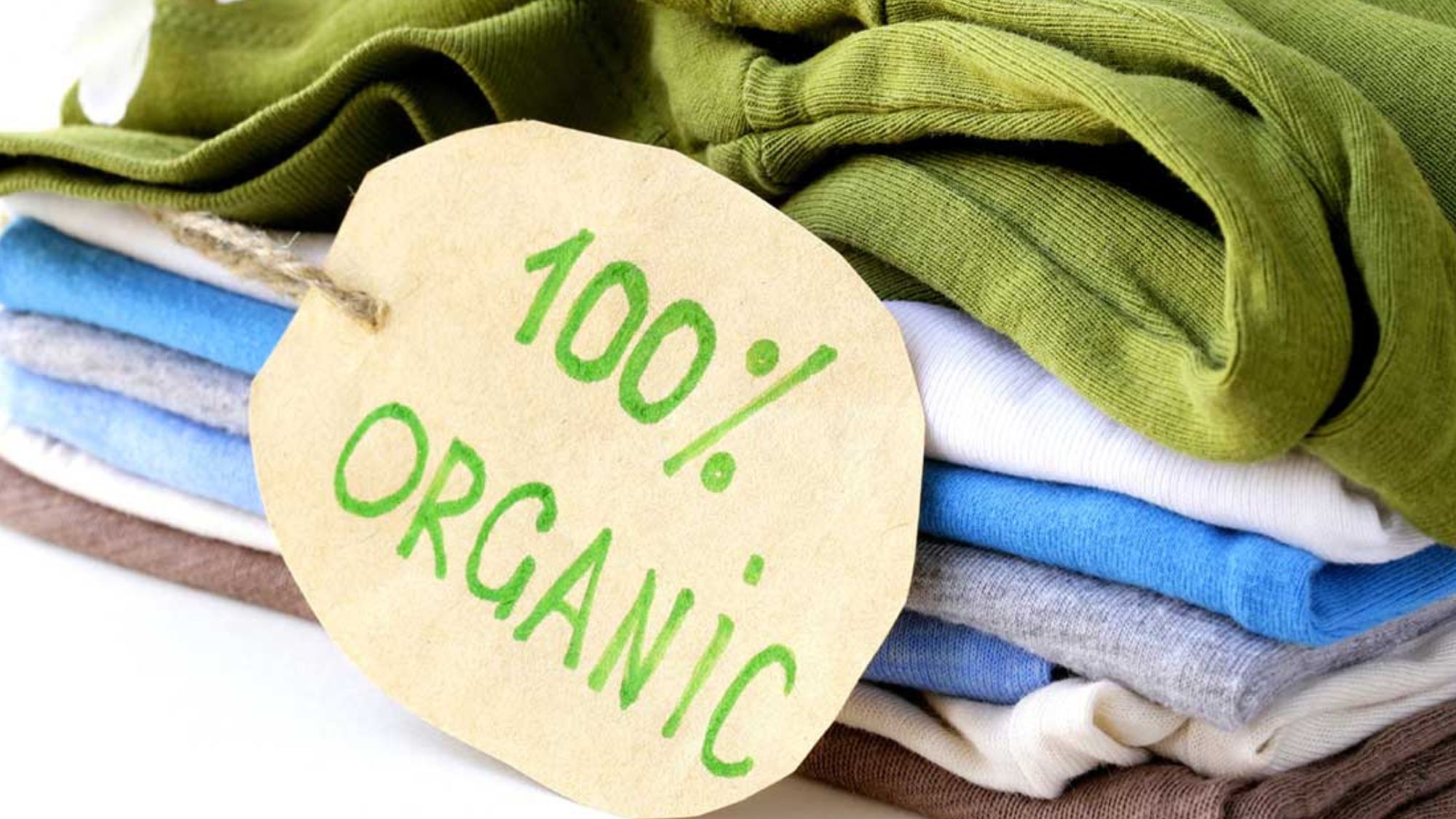 A collection of folded eco-friendly sustainable textiles