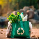 A sack of recyclable products showcasing the impact of improper waste management
