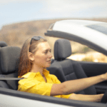 Woman giving test for driving licence