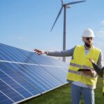 A group of engineers discussing to harness Hamro solar LLC solar power through innovative solutions