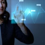 A woman using data science and AI